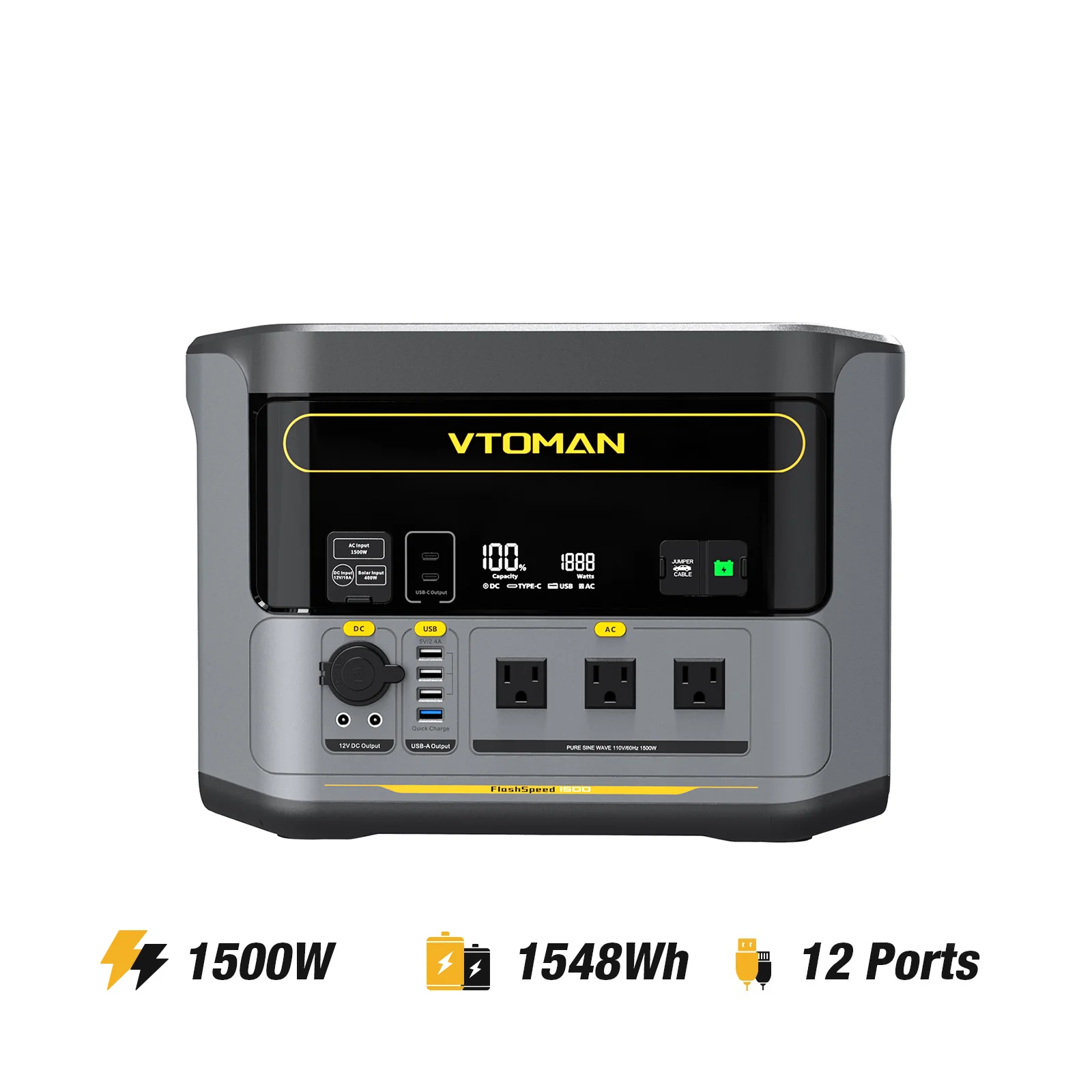 VTOMAN FlashSpeed 1500 Portable Power Station - Image 3