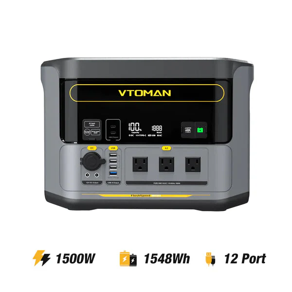 VTOMAN FlashSpeed 1500 with 200W Pro Solar Panel - Image 3