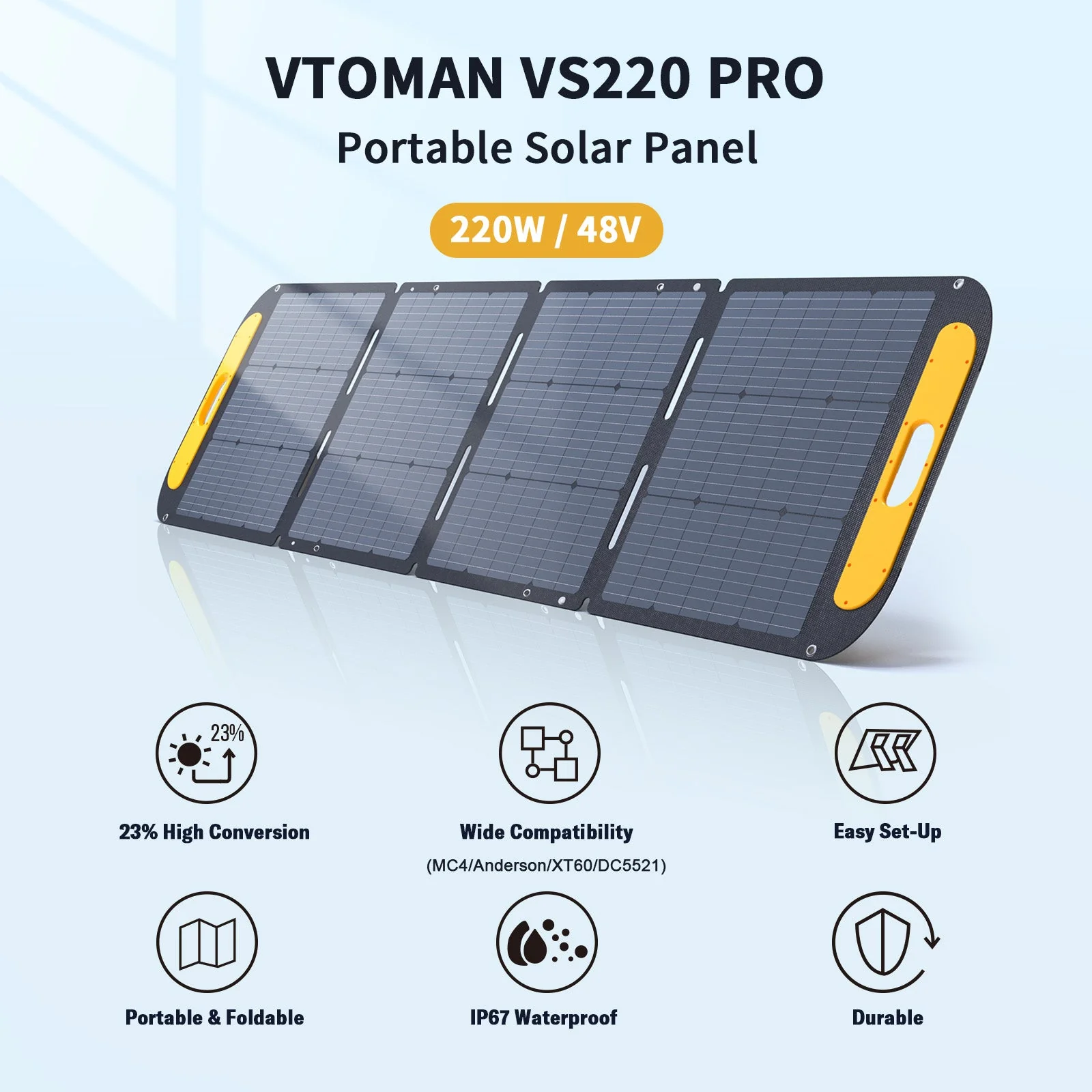 VTOMAN 220W Pro Portable Solar Panel - Image 2