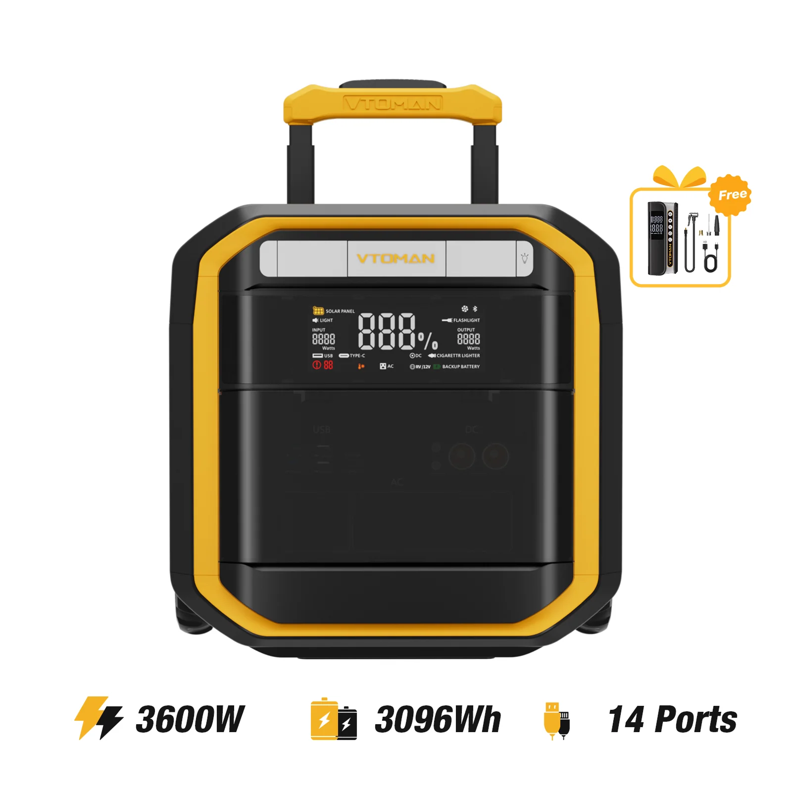 VTOMAN FlashSpeed Pro 3600 Portable Power Station - Image 12