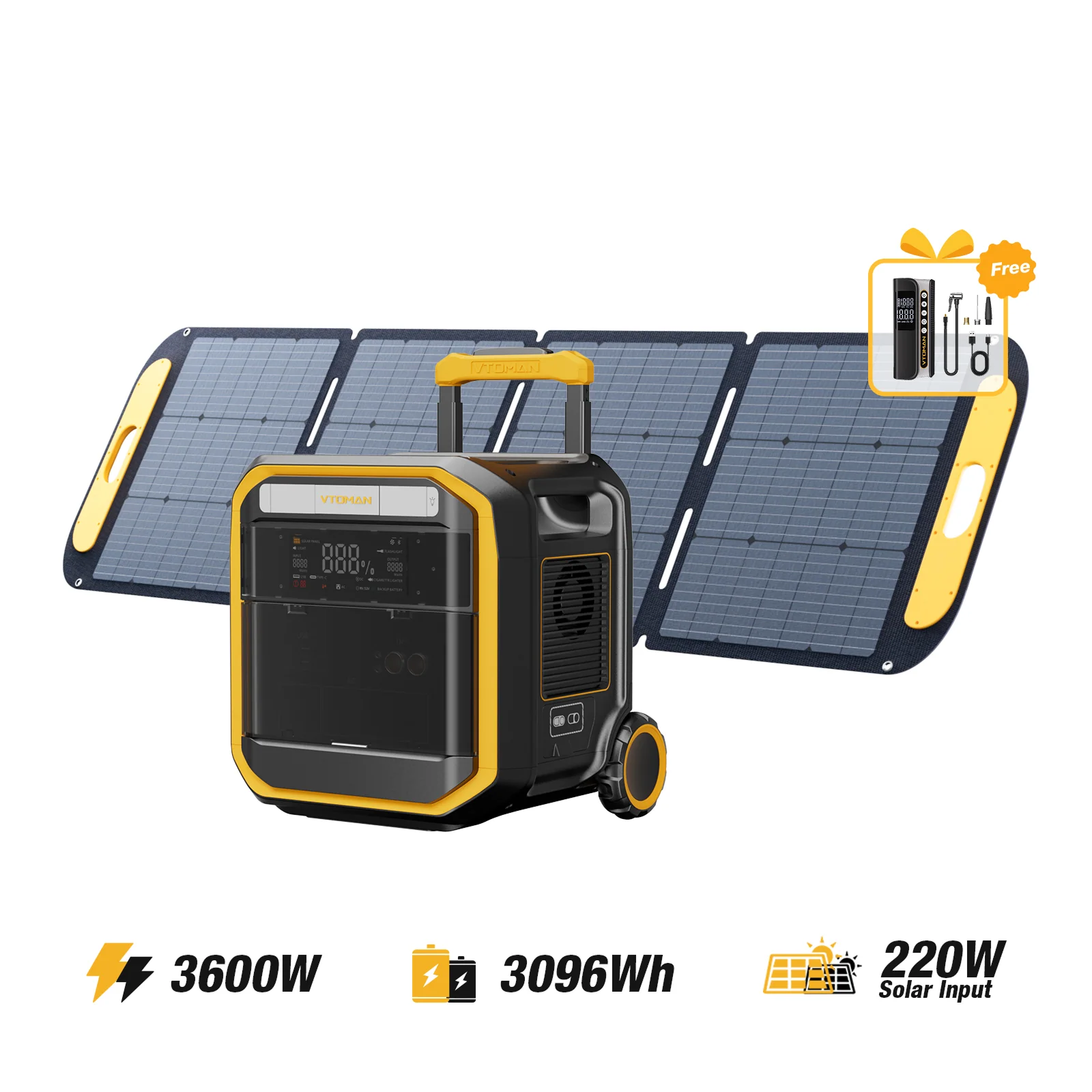 VTOMAN FlashSpeed Pro 3600 Portable Power Station - Image 7